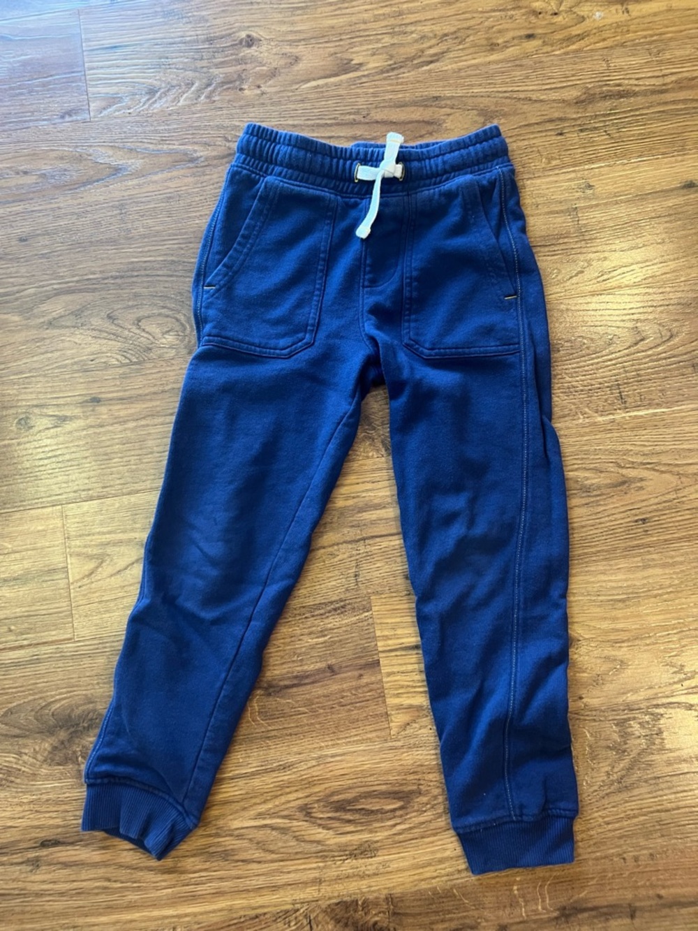 Mini Boden Navy Sweat Joggers with White Drawstring